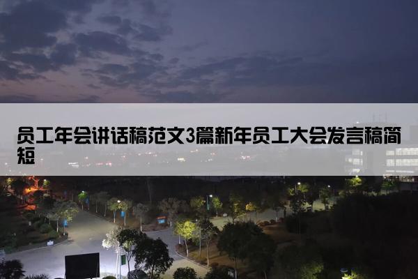 员工年会讲话稿范文3篇新年员工大会发言稿简短