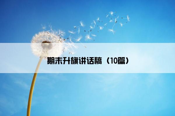 期末升旗讲话稿（10篇）