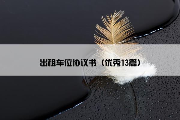 出租车位协议书（优秀13篇）