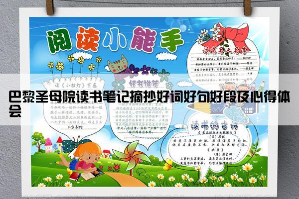 巴黎圣母院读书笔记摘抄好词好句好段及心得体会