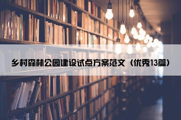 乡村森林公园建设试点方案范文（优秀13篇）