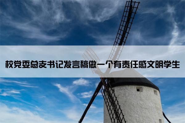 校党委总支书记发言稿做一个有责任感文明学生