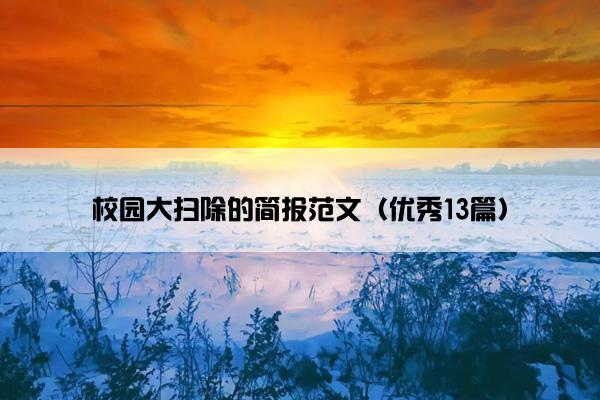 校园大扫除的简报范文（优秀13篇）