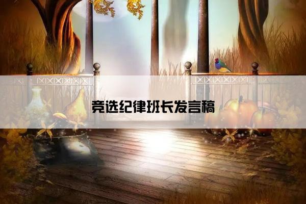 竞选纪律班长发言稿
