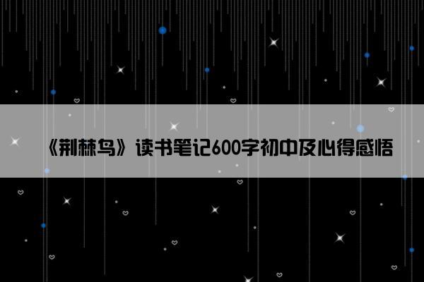《荆棘鸟》读书笔记600字初中及心得感悟