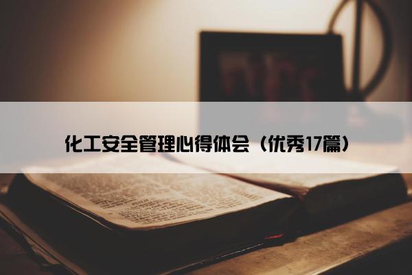 化工安全管理心得体会（优秀17篇）