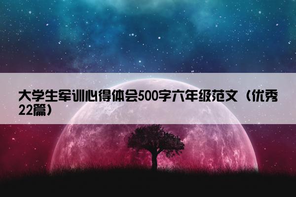 大学生军训心得体会500字六年级范文（优秀22篇）