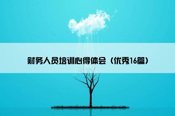 财务人员培训心得体会（优秀16篇）