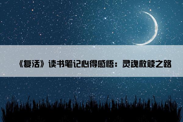 《复活》读书笔记心得感悟：灵魂救赎之路
