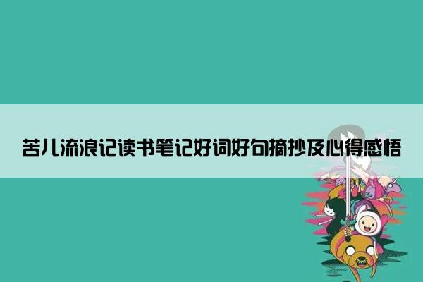 苦儿流浪记读书笔记好词好句摘抄及心得感悟