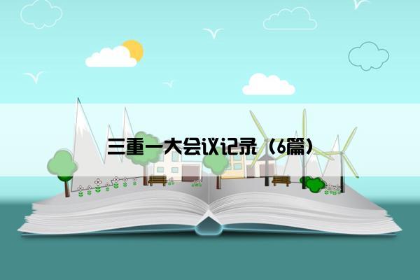 三重一大会议记录（6篇）