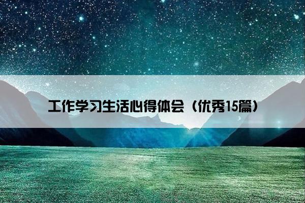 工作学习生活心得体会（优秀15篇）