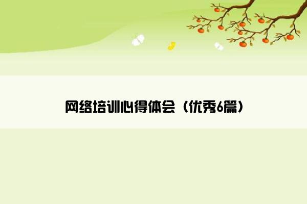 网络培训心得体会（优秀6篇）