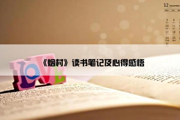 《烟村》读书笔记及心得感悟