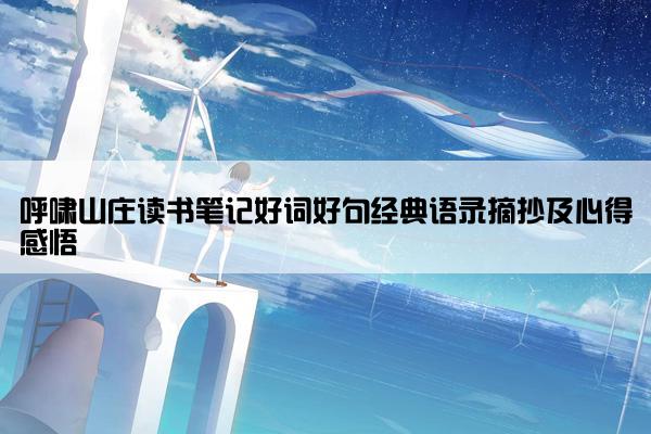 呼啸山庄读书笔记好词好句经典语录摘抄及心得感悟