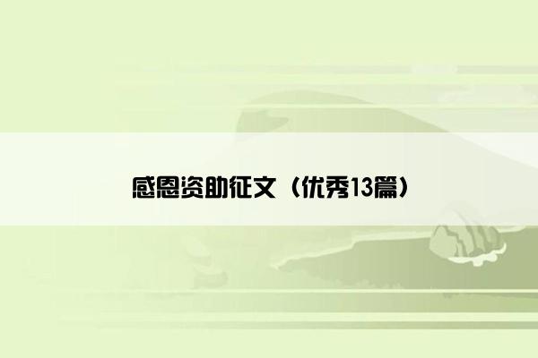 感恩资助征文（优秀13篇）