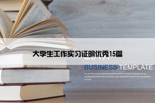 大学生工作实习证明优秀15篇