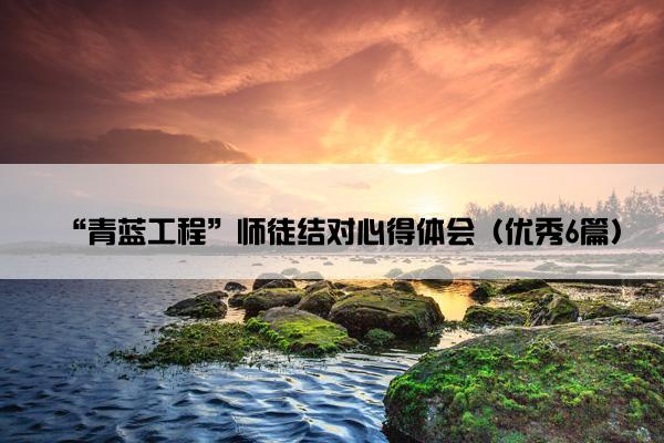 “青蓝工程”师徒结对心得体会（优秀6篇）