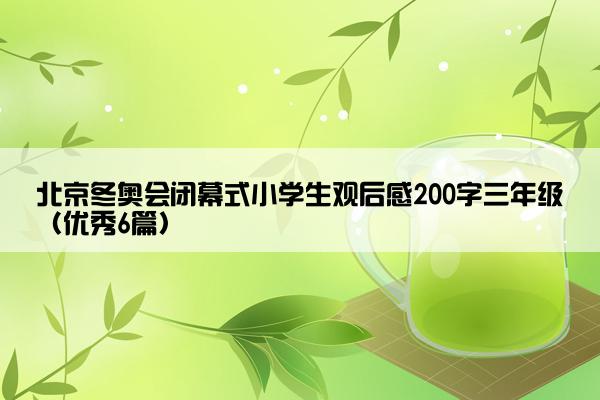北京冬奥会闭幕式小学生观后感200字三年级（优秀6篇）