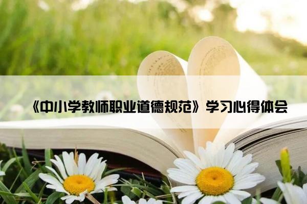 《中小学教师职业道德规范》学习心得体会