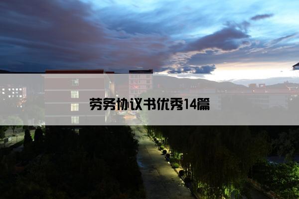 劳务协议书优秀14篇