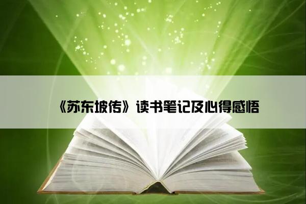 《苏东坡传》读书笔记及心得感悟