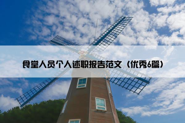 食堂人员个人述职报告范文（优秀6篇）