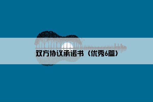 双方协议承诺书（优秀6篇）