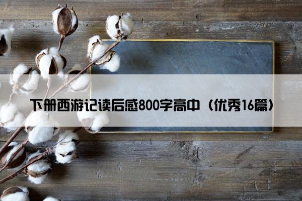 下册西游记读后感800字高中（优秀16篇）