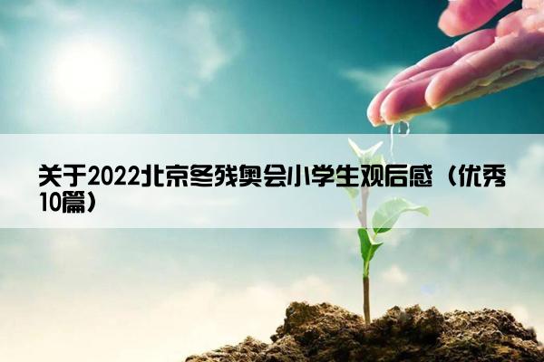 关于2022北京冬残奥会小学生观后感（优秀10篇）