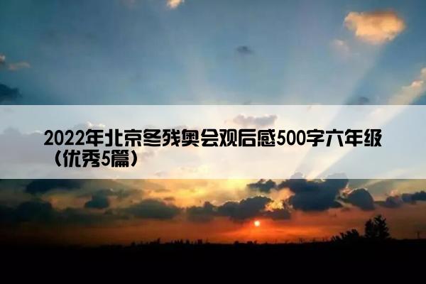 2022年北京冬残奥会观后感500字六年级（优秀5篇）