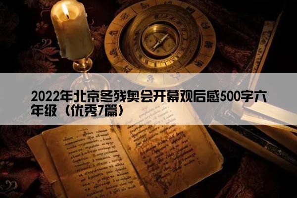 2022年北京冬残奥会开幕观后感500字六年级（优秀7篇）