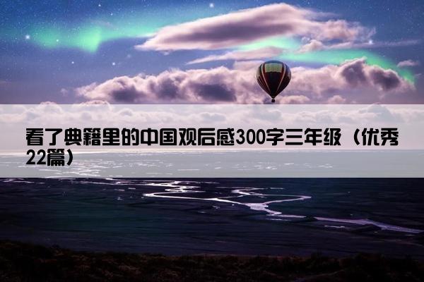 看了典籍里的中国观后感300字三年级（优秀22篇）