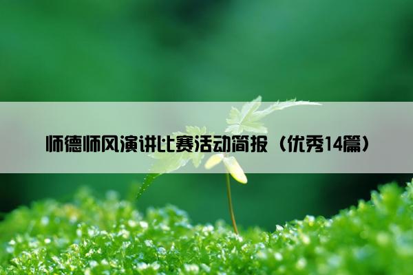 师德师风演讲比赛活动简报（优秀14篇）