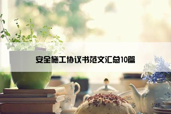 安全施工协议书范文汇总10篇