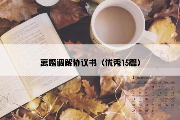 离婚调解协议书（优秀15篇）