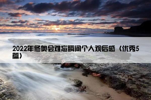 2022年冬奥会难忘瞬间个人观后感（优秀5篇）
