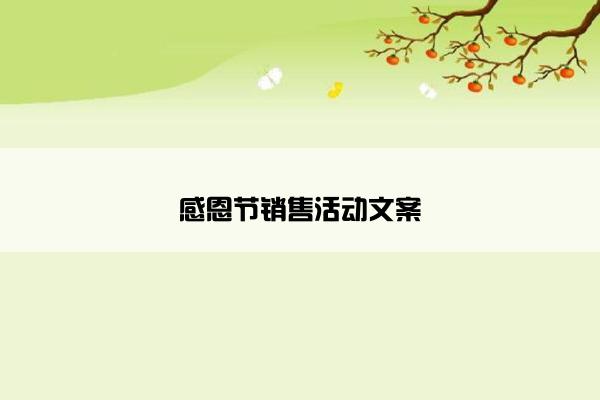 感恩节销售活动文案