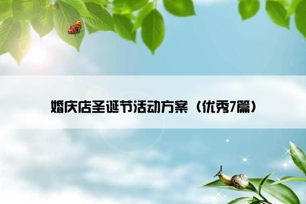 婚庆店圣诞节活动方案（优秀7篇）