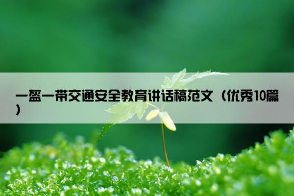 一盔一带交通安全教育讲话稿范文（优秀10篇）