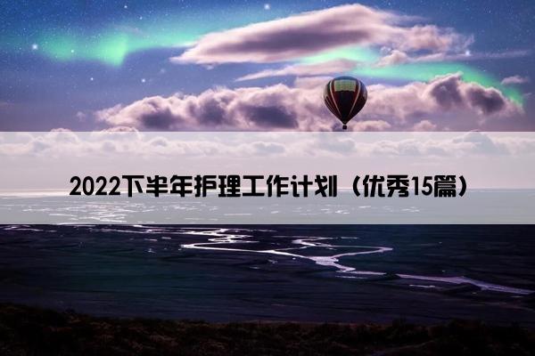 2022下半年护理工作计划（优秀15篇）