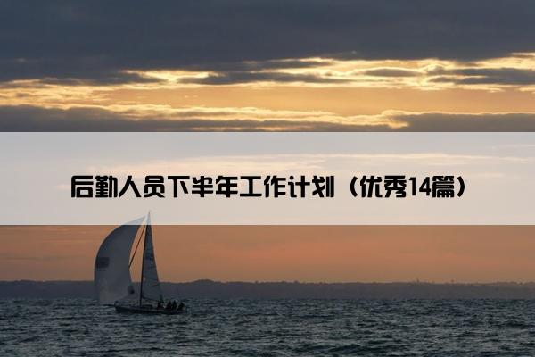 后勤人员下半年工作计划（优秀14篇）