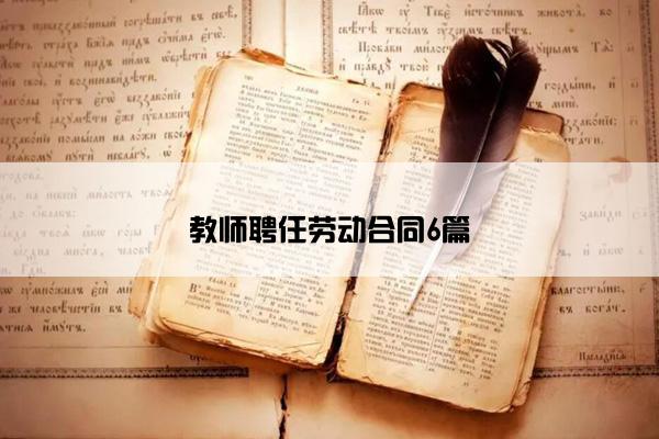 教师聘任劳动合同6篇