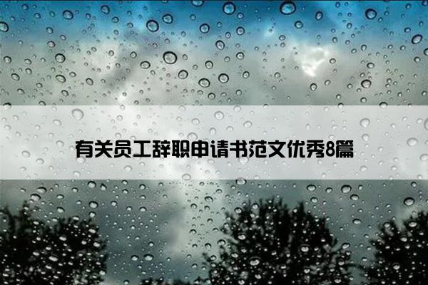 有关员工辞职申请书范文优秀8篇