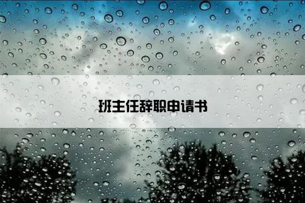 班主任辞职申请书