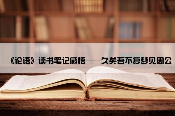 《论语》读书笔记感悟——久矣吾不复梦见周公