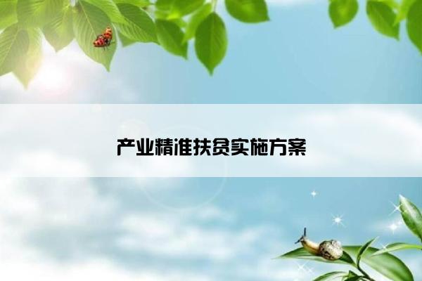 产业精准扶贫实施方案