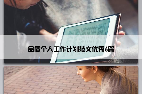 品质个人工作计划范文优秀6篇