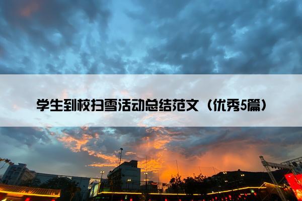 学生到校扫雪活动总结范文（优秀5篇）