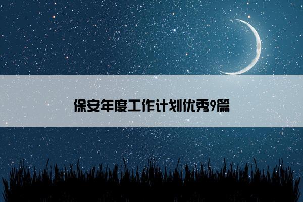 保安年度工作计划优秀9篇